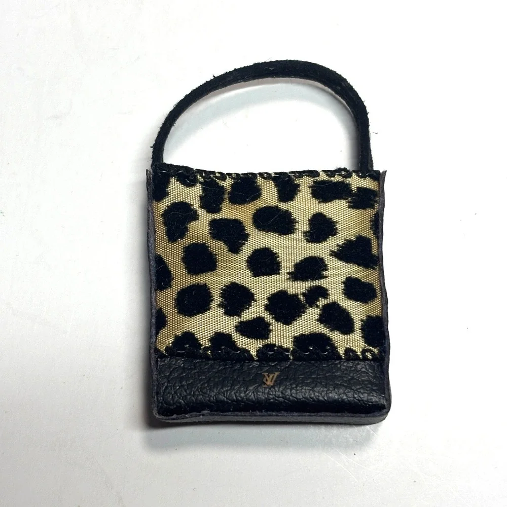 1:6 Artisian OOAK Miniature‎ Doll Tote Kids Leopard Print Animal Print Designer